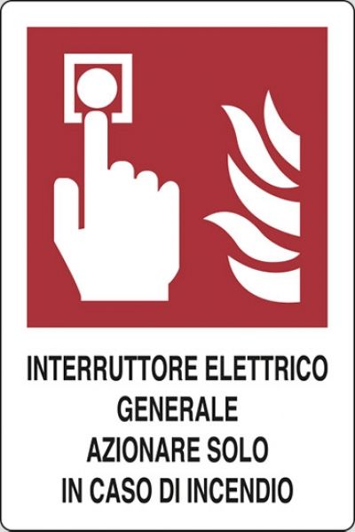 Interruttore elettrico generale azionare solo in caso di incendio