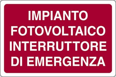 Impianto fotovoltaico interruttore di emergenza