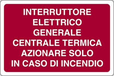 Interruttore elettrico generale centrale termica azionare solo in caso di incendio