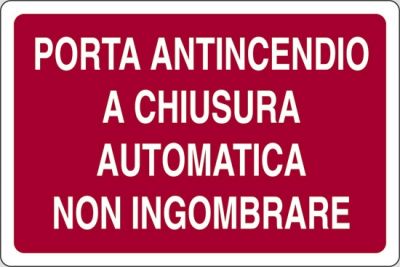 Porta antincendio a chiusura automatica non ingombrare