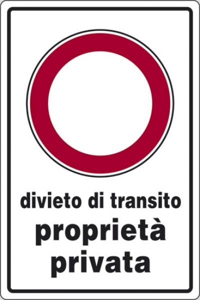 Divieto di transito proprietà privata