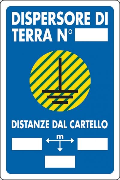 Dispersore di terra n° distanze dal cartello m