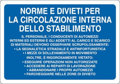 Norme e divieti per la circolazione interna dello stabilimento...