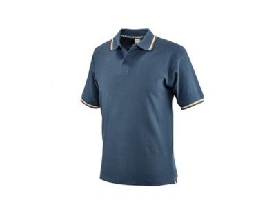 Polo cotone blu tricolore