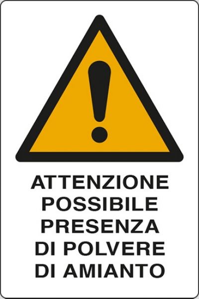 Attenzione possibile presenza di polvere di amianto