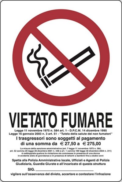 Vietato fumare (con legge)