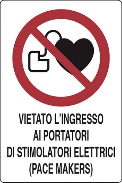 Vietato l'ingresso ai portatori di stimolatori elettrici (pace makers)