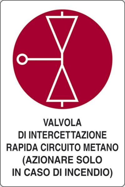 Valvola di intercettazione rapida circuito metano (azionare solo in caso di incendio)