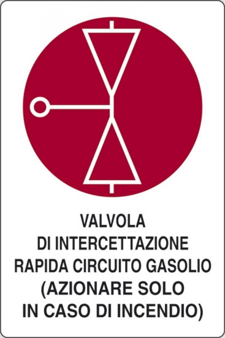 Valvola di intercettazione rapida circuito gasolio (azionare solo in caso di incendio)