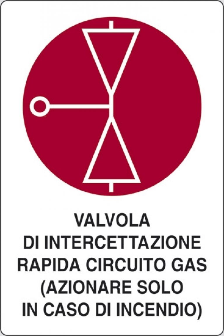 Valvola di intercettazione rapida circuito gas (azionare solo in caso di incendio)