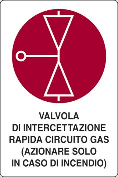 Valvola di intercettazione rapida circuito gas (azionare solo in caso di incendio)