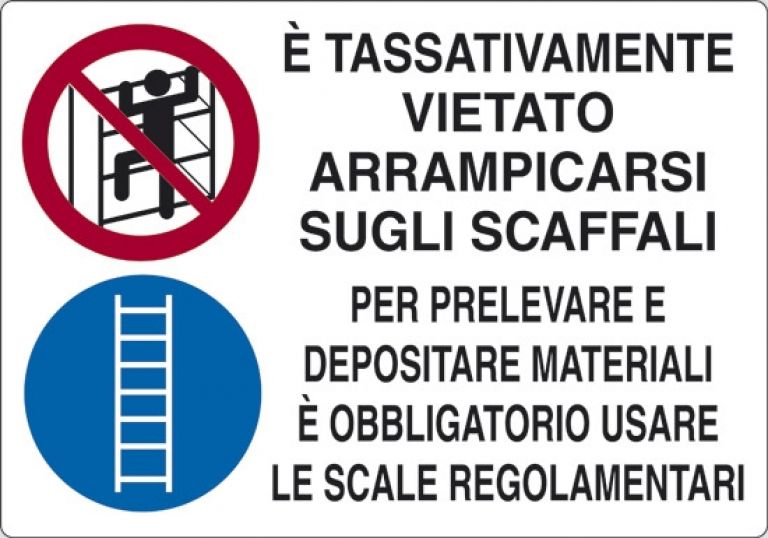 E' tassativamente vietato arrampicarsi sugli scaffali per prelevare e depositare materiali è obbligatorio usare le scale regolamentari
