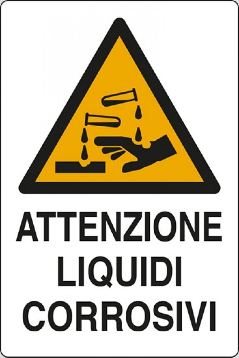 Attenzione liquidi corrosivi