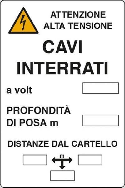 Attenzione alta tensione cavi interrati