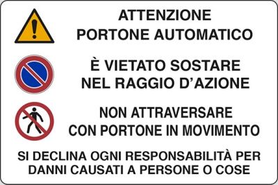 Attenzione portone automatico