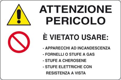 Attenzione pericolo è vietato usare:...